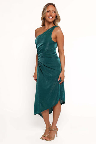 Emma One Shoulder Midi Dress - Teal - XL - Image 35
