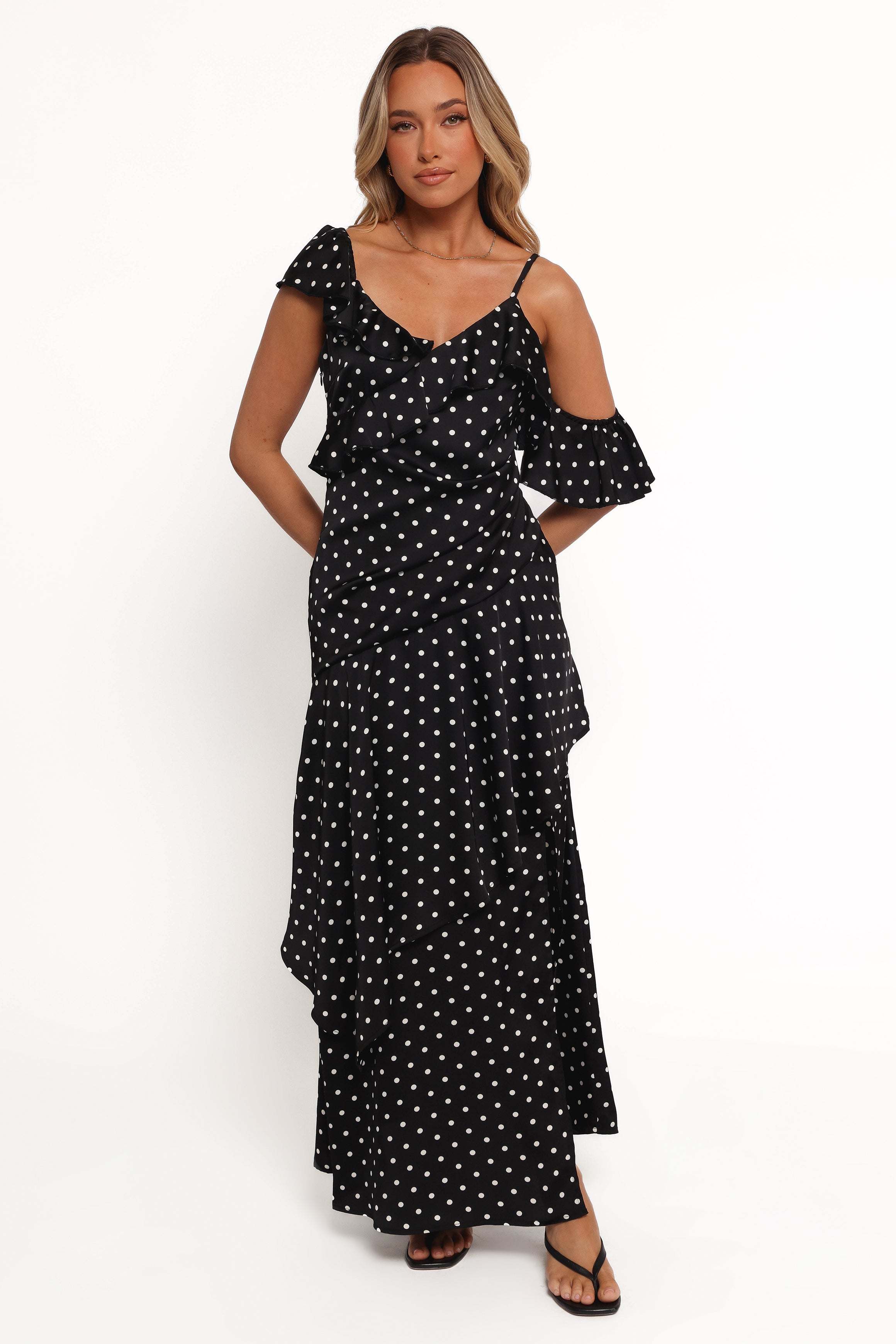 Adelina Maxi Dress - Black Polka Dot - XL - Image 39