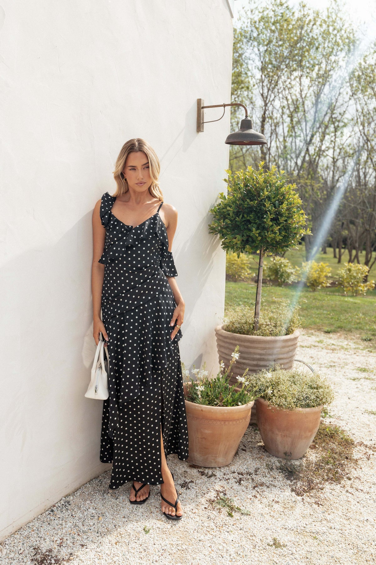 Adelina Maxi Dress - Black Polka Dot - XL - Image 37