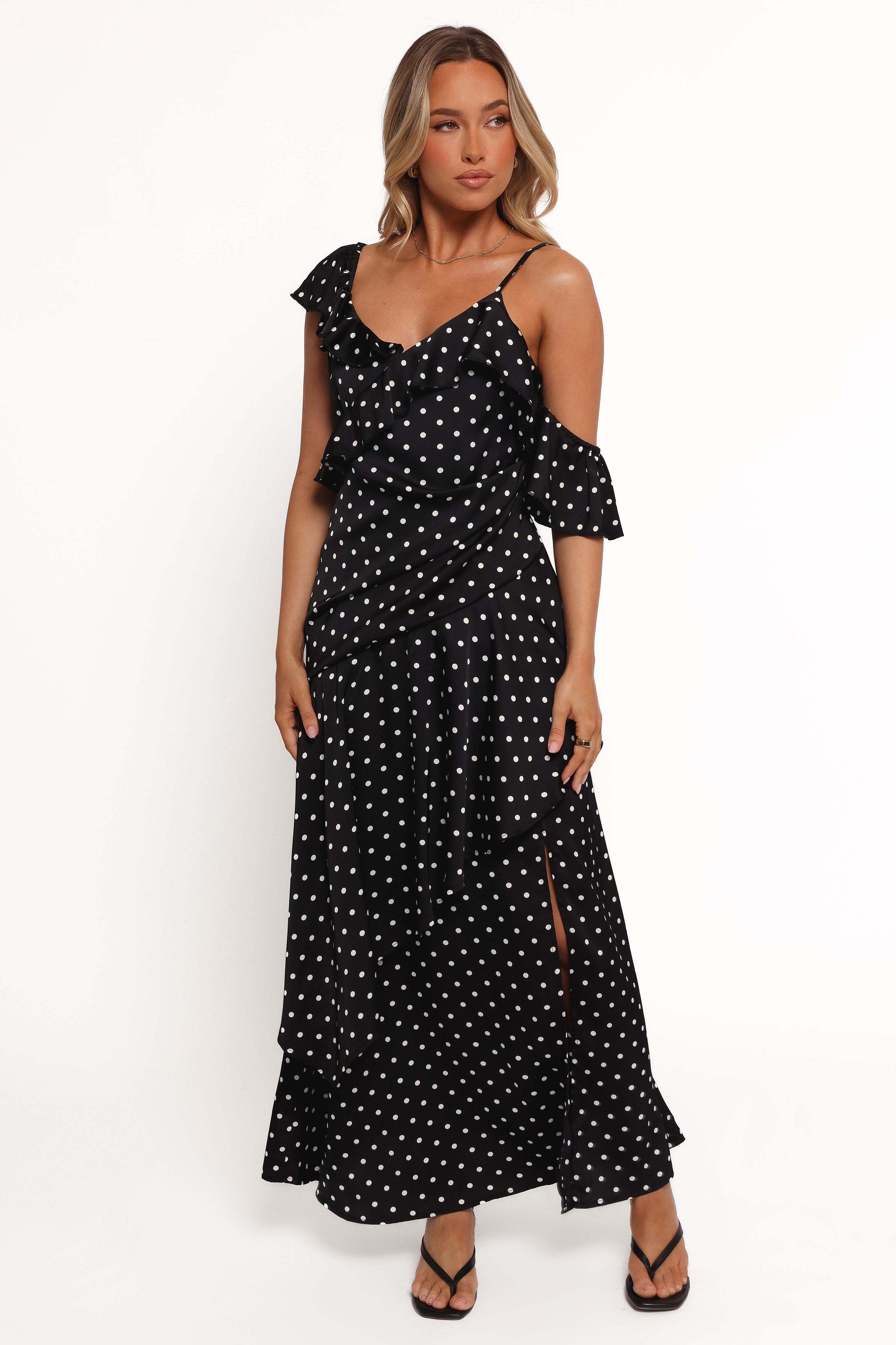 Adelina Maxi Dress - Black Polka Dot - XL - Image 44
