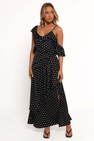 Adelina Maxi Dress - Black Polka Dot - XL - Image 44