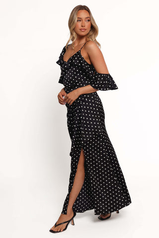 Adelina Maxi Dress - Black Polka Dot - XL - Image 40