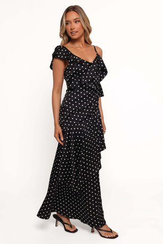 Adelina Maxi Dress - Black Polka Dot - XL - Image 42