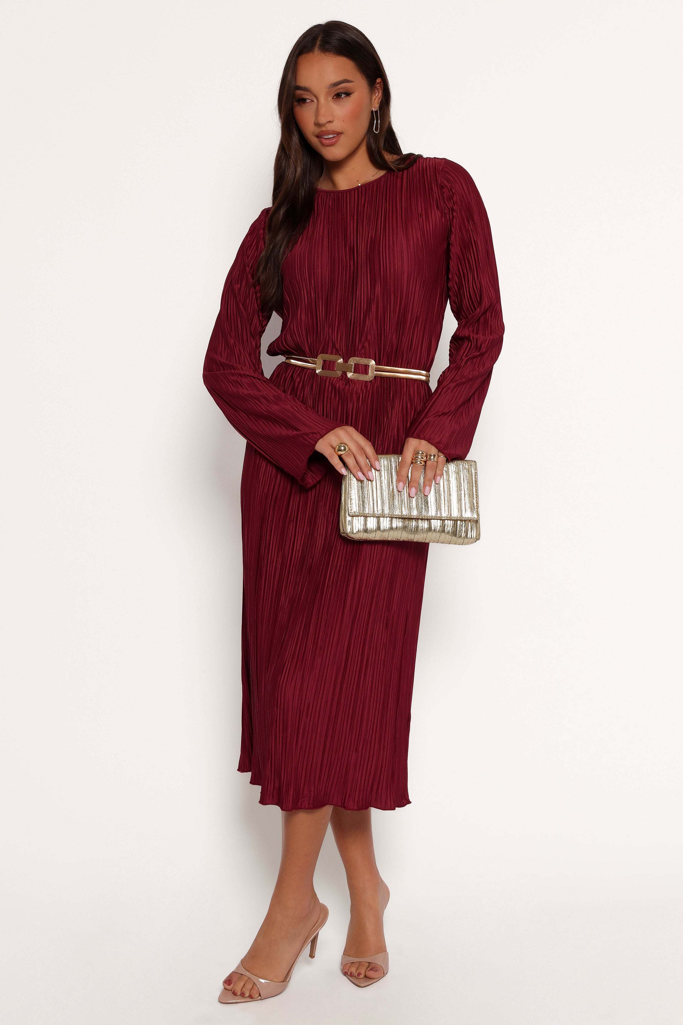 Tannikah Plisse Midi Dress - Ruby Wine - XL - Image 39