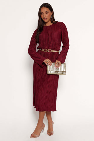 Tannikah Plisse Midi Dress - Ruby Wine - XL - Image 39