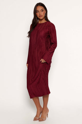 Tannikah Plisse Midi Dress - Ruby Wine - XL - Image 40