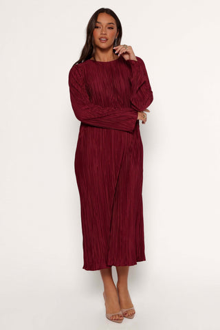 Tannikah Plisse Midi Dress - Ruby Wine - XL - Image 42