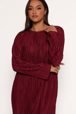 Tannikah Plisse Midi Dress - Ruby Wine - XL - Image 43