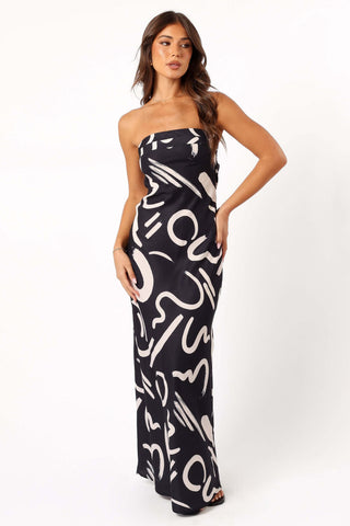 Remmie Strapless Maxi Dress - Black/White - XL - Image 34