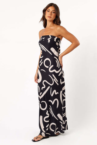 Remmie Strapless Maxi Dress - Black/White - XL - Image 36