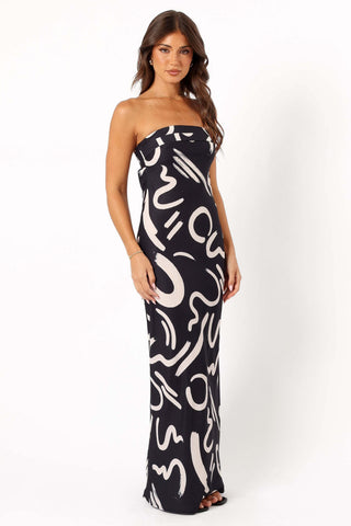 Remmie Strapless Maxi Dress - Black/White - XL - Image 37