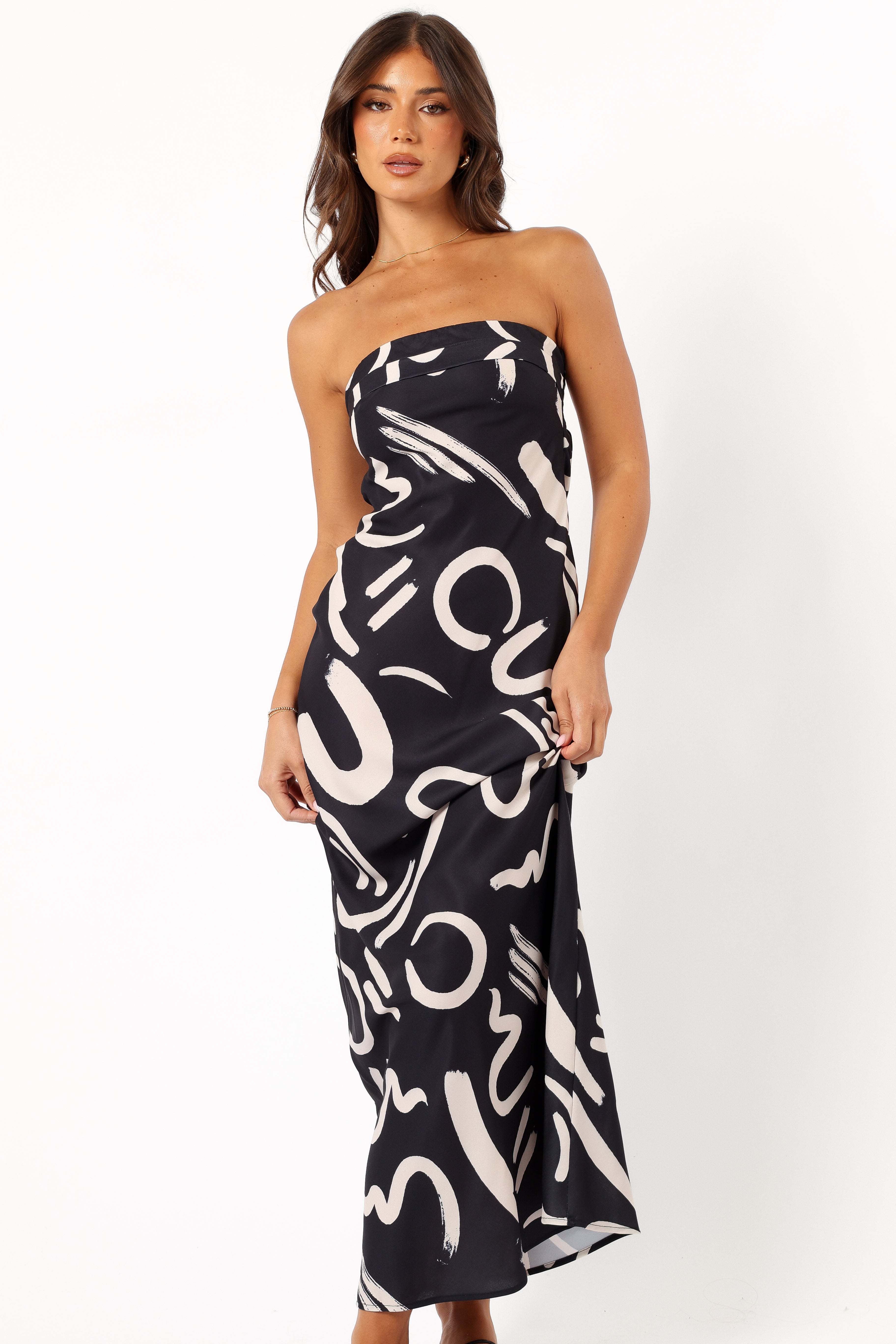 Remmie Strapless Maxi Dress - Black/White - XL - Image 33