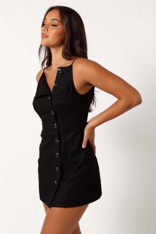 Allegra Linen Mini Dress - Black - XXL - Image 39