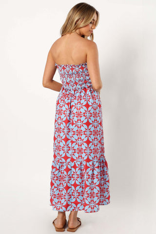 Dayton Strapless Midi Dress - Red Blue - XL - Image 47