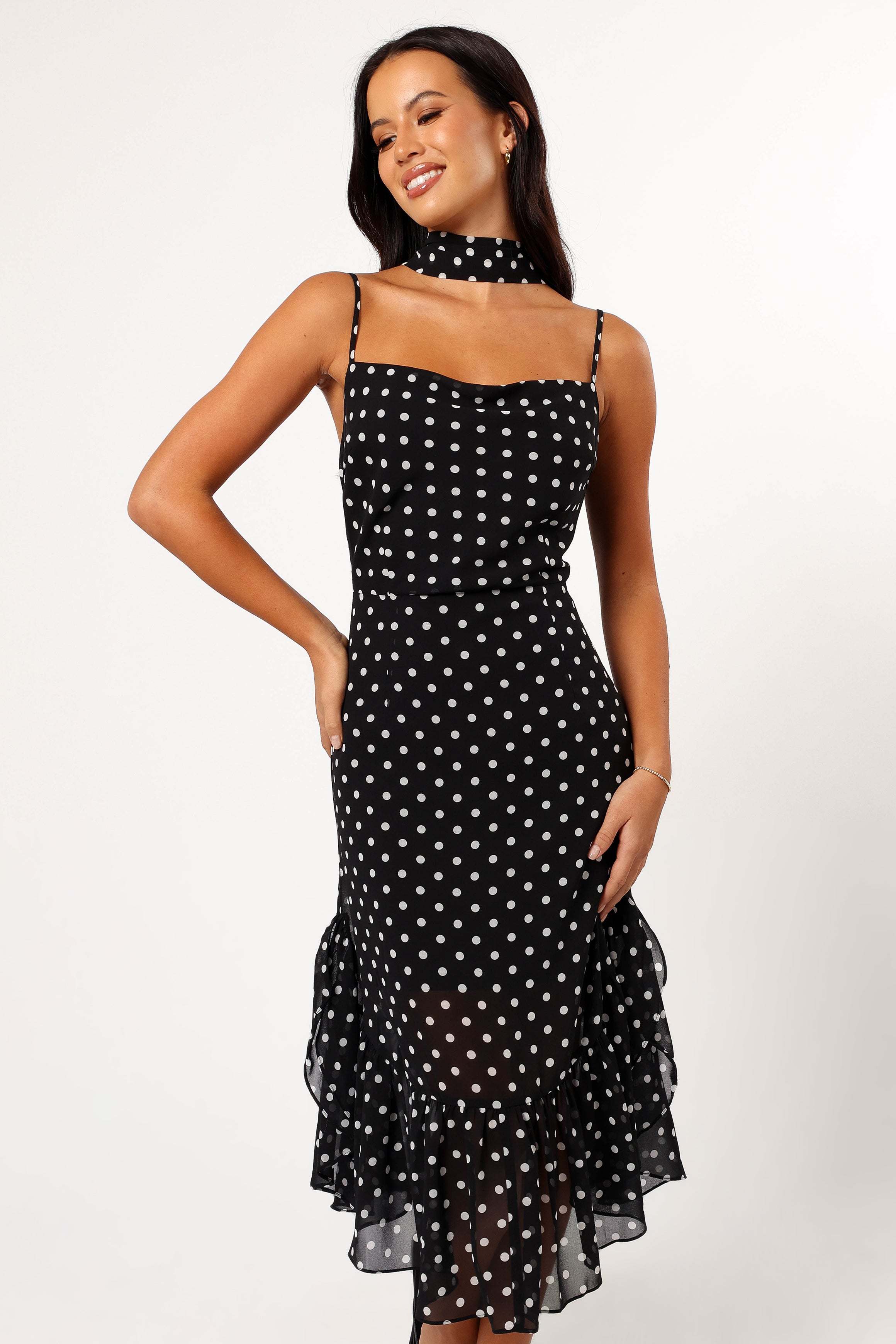 Francesca Midi Dress - Black Polka Dot - XL - Image 59