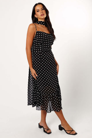 Francesca Midi Dress - Black Polka Dot - XL - Image 62