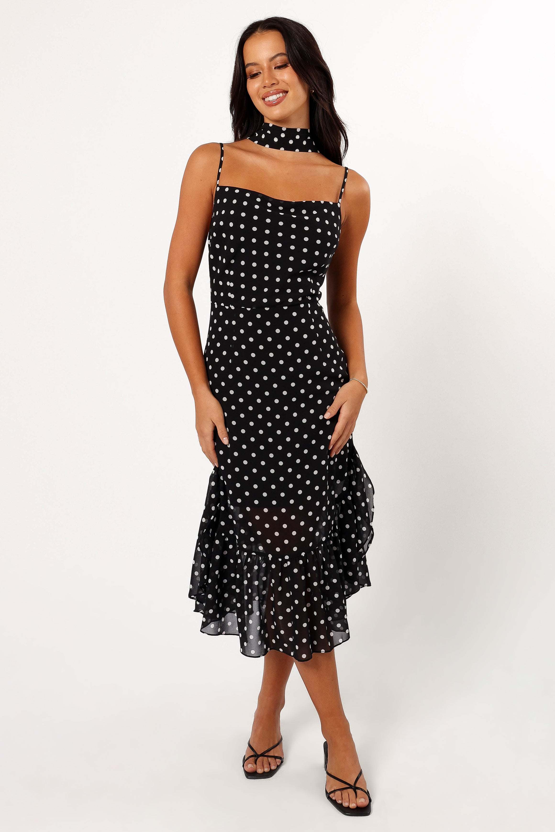 Francesca Midi Dress - Black Polka Dot - XL - Image 65