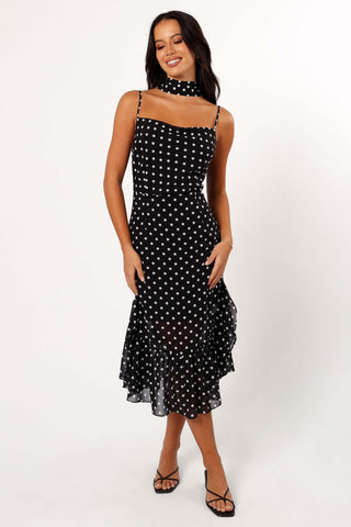 Francesca Midi Dress - Black Polka Dot - XL - Image 65