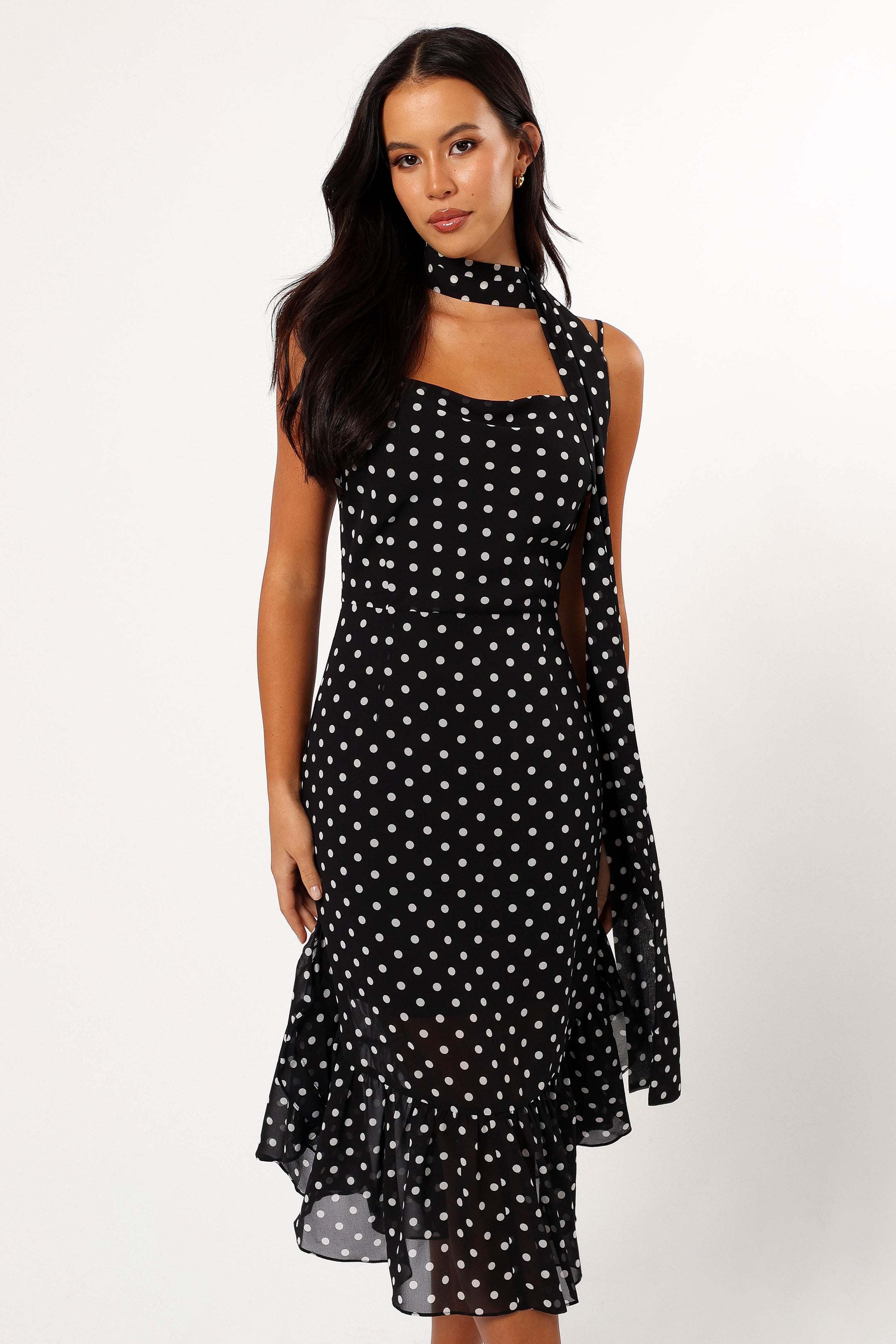 Francesca Midi Dress - Black Polka Dot - XL - Image 66