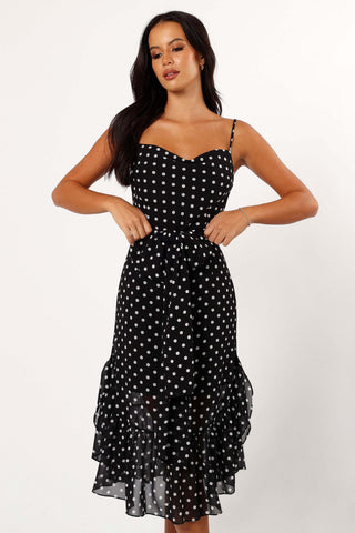 Francesca Midi Dress - Black Polka Dot - XL - Image 67