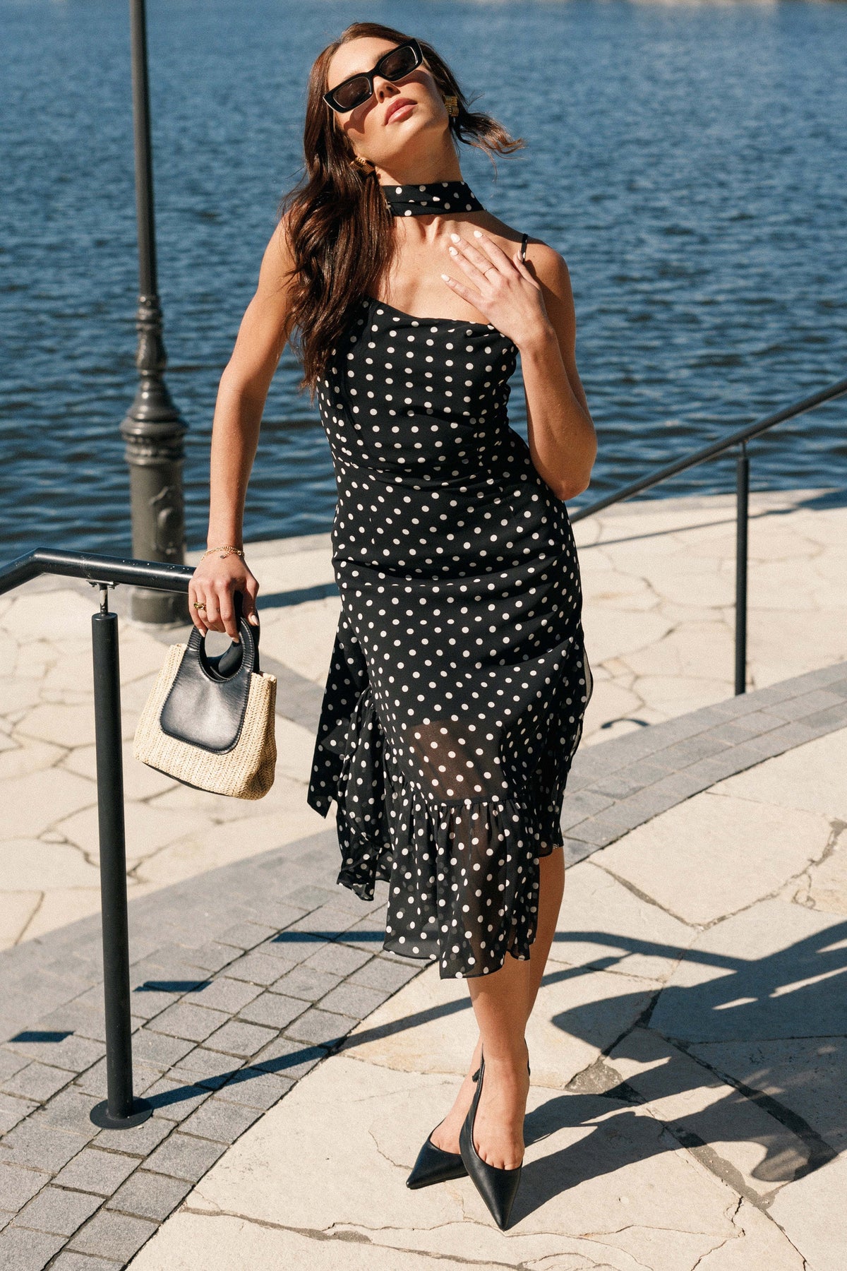 Francesca Midi Dress - Black Polka Dot - XL - Image 57