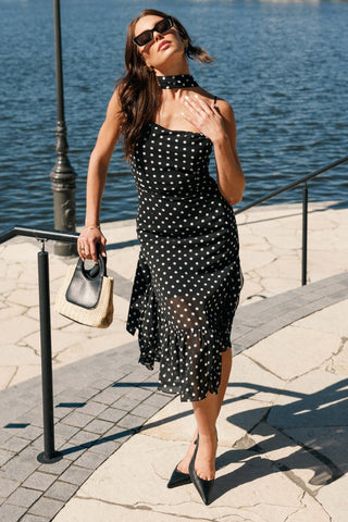 Francesca Midi Dress - Black Polka Dot - XL - Image 57