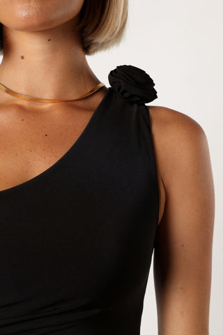 Javier One Shoulder Midi Dress - Black - L - Image 23